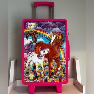 Lisa Frank Rainbow chaser Horse suitcase AS IS read plastic luggage